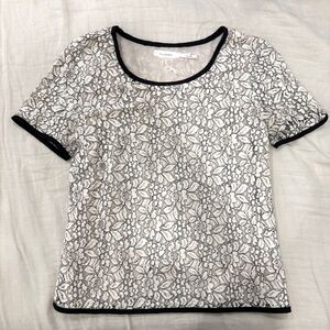 Pink and black lace t-shirt blouse